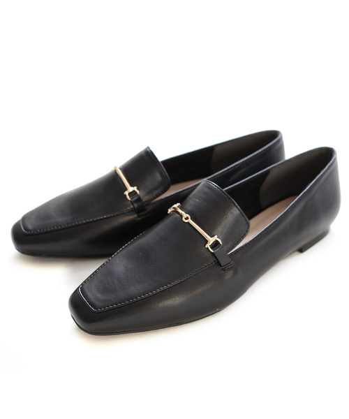 AmiAmi（アミアミ）の「スクエアトゥビットローファー（ローファー・レディース・ブラック/ダークブラウン/アイボリー/サンドベージュ/ブラック系その他/キャメル/ライトベージュ/グレイッシュベージュ/ブラック系その他2・LL/3L/S/M/L）」の14枚目の写真