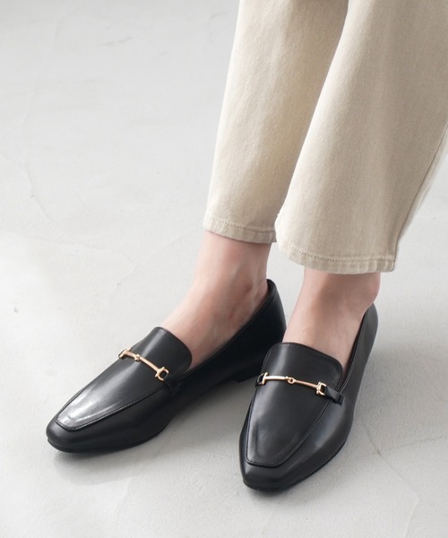 AmiAmi（アミアミ）の「スクエアトゥビットローファー（ローファー・レディース・ブラック/ダークブラウン/アイボリー/サンドベージュ/ブラック系その他/キャメル/ライトベージュ/グレイッシュベージュ/ブラック系その他2・LL/3L/S/M/L）」の11枚目の写真