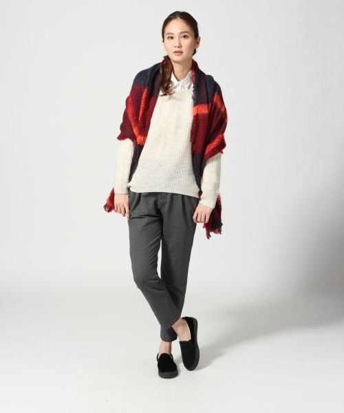 GLOBAL WORK(グローバルワーク)の「7ゲージモヘヤMIXアゼプルオーバー長袖/554468(ニット/セーター・レディース・ブラウン/ホワイト/グレー/ネイビー・SMALL/LARGE/MEDIUM)」の5枚目の写真