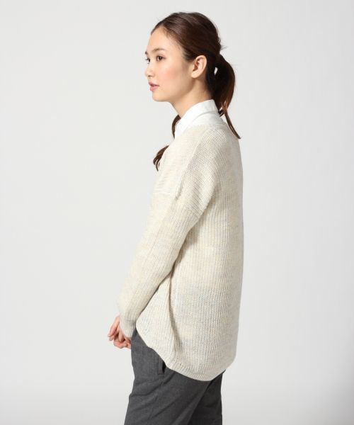 GLOBAL WORK(グローバルワーク)の「7ゲージモヘヤMIXアゼプルオーバー長袖/554468(ニット/セーター・レディース・ブラウン/ホワイト/グレー/ネイビー・SMALL/LARGE/MEDIUM)」の9枚目の写真