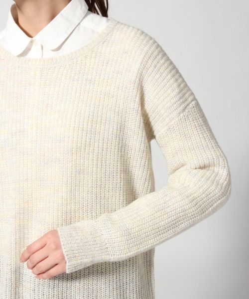 GLOBAL WORK(グローバルワーク)の「7ゲージモヘヤMIXアゼプルオーバー長袖/554468(ニット/セーター・レディース・ブラウン/ホワイト/グレー/ネイビー・SMALL/LARGE/MEDIUM)」の15枚目の写真