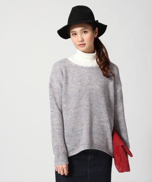 GLOBAL WORK(グローバルワーク)の「7ゲージモヘヤMIXアゼプルオーバー長袖/554468(ニット/セーター・レディース・ブラウン/ホワイト/グレー/ネイビー・SMALL/LARGE/MEDIUM)」の22枚目の写真