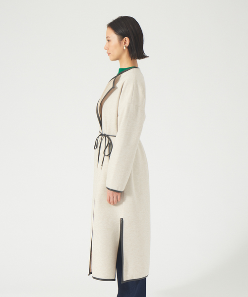 abahouse mavie（アバハウスマヴィ）の「ジャージーメルトンパイピングコート（その他アウター・レディース・ベージュ/モカ/アイボリー・フリー）」の7枚目の写真