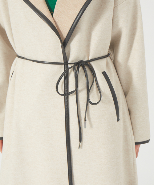 abahouse mavie（アバハウスマヴィ）の「ジャージーメルトンパイピングコート（その他アウター・レディース・ベージュ/モカ/アイボリー・フリー）」の13枚目の写真