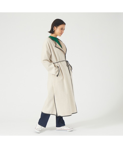 abahouse mavie（アバハウスマヴィ）の「ジャージーメルトンパイピングコート（その他アウター・レディース・ベージュ/モカ/アイボリー・フリー）」の15枚目の写真