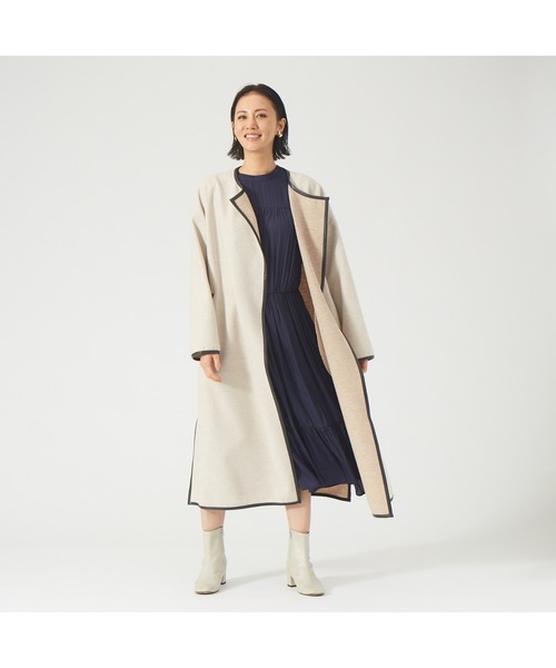 abahouse mavie（アバハウスマヴィ）の「ジャージーメルトンパイピングコート（その他アウター・レディース・ベージュ/モカ/アイボリー・フリー）」の16枚目の写真