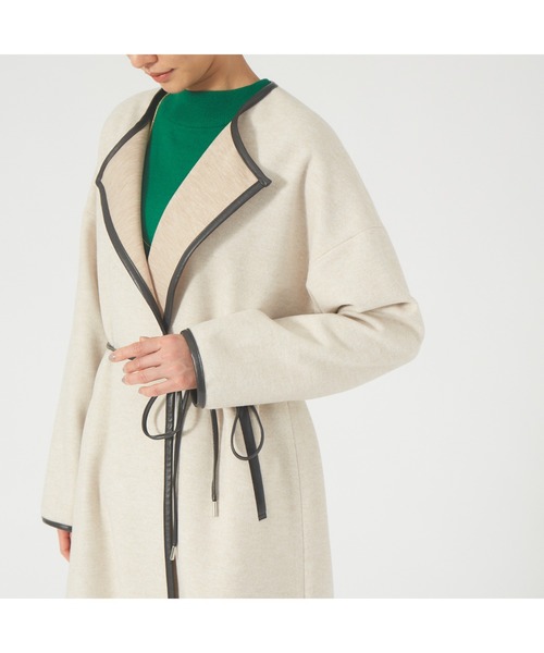 abahouse mavie（アバハウスマヴィ）の「ジャージーメルトンパイピングコート（その他アウター・レディース・ベージュ/モカ/アイボリー・フリー）」の17枚目の写真