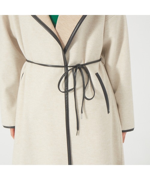 abahouse mavie（アバハウスマヴィ）の「ジャージーメルトンパイピングコート（その他アウター・レディース・ベージュ/モカ/アイボリー・フリー）」の18枚目の写真