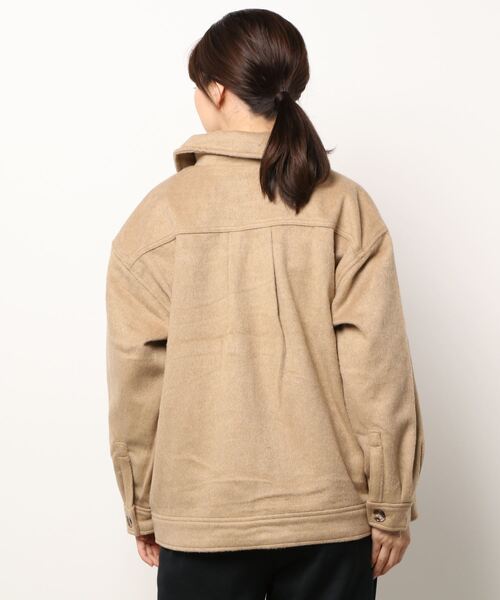 HONEYSUCKLE ROSE（ハニーサックルローズ）の「【HONEYSUCKLE ROSE】シャギーCPOジャケット（その他アウター・レディース・ベージュ/ブラウン/オフホワイト/グレー×サックスブルー・M/L）」の5枚目の写真