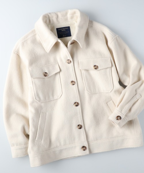 HONEYSUCKLE ROSE（ハニーサックルローズ）の「【HONEYSUCKLE ROSE】シャギーCPOジャケット（その他アウター・レディース・ベージュ/ブラウン/オフホワイト/グレー×サックスブルー・M/L）」の8枚目の写真