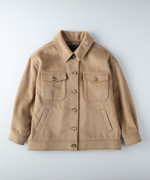 HONEYSUCKLE ROSE（ハニーサックルローズ）の「【HONEYSUCKLE ROSE】シャギーCPOジャケット（その他アウター・レディース・ベージュ/ブラウン/オフホワイト/グレー×サックスブルー・M/L）」の17枚目の写真