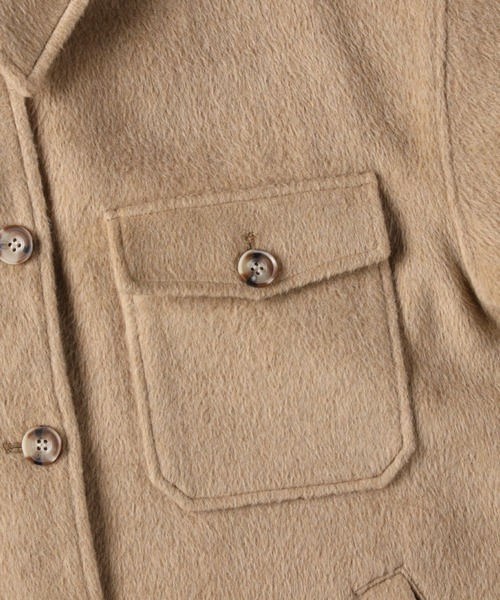 HONEYSUCKLE ROSE（ハニーサックルローズ）の「【HONEYSUCKLE ROSE】シャギーCPOジャケット（その他アウター・レディース・ベージュ/ブラウン/オフホワイト/グレー×サックスブルー・M/L）」の19枚目の写真