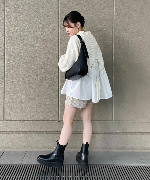 FREE'S MART(フリーズマート)の「◆レイヤード風ドッキングタートルニット(ニット/セーター・レディース・ブラック/ベージュ/ホワイト・FREE)」の11枚目の写真