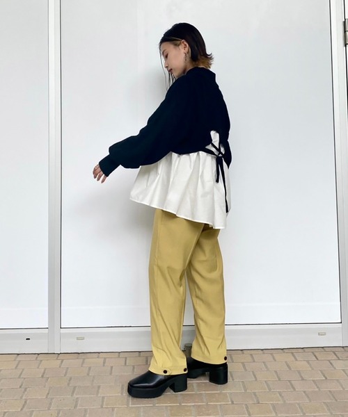 FREE'S MART(フリーズマート)の「◆レイヤード風ドッキングタートルニット(ニット/セーター・レディース・ブラック/ベージュ/ホワイト・FREE)」の13枚目の写真