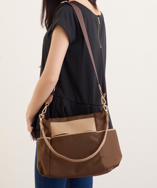 LUGG NAGG（ラグナグ）の「【adottona/アダット】ファスナー付きショルダーバッグ（ショルダーバッグ・レディース・ブラウン/ブラック/カーキ・FREE）」の2枚目の写真