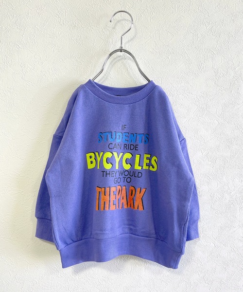 Life Support Products（ライフサポートプロダクツ）の「ロゴプリント裏毛ワイドトレーナー (80～150cm）（スウェット・キッズ・ブラック/ホワイト/ベージュ/グリーン/レッド/パープル/チャコール/マスタード/ブルー・80/90/95/100/110/120/130/140/150）」の7枚目の写真