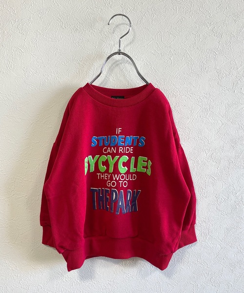 Life Support Products（ライフサポートプロダクツ）の「ロゴプリント裏毛ワイドトレーナー (80～150cm）（スウェット・キッズ・ブラック/ホワイト/ベージュ/グリーン/レッド/パープル/チャコール/マスタード/ブルー・80/90/95/100/110/120/130/140/150）」の9枚目の写真