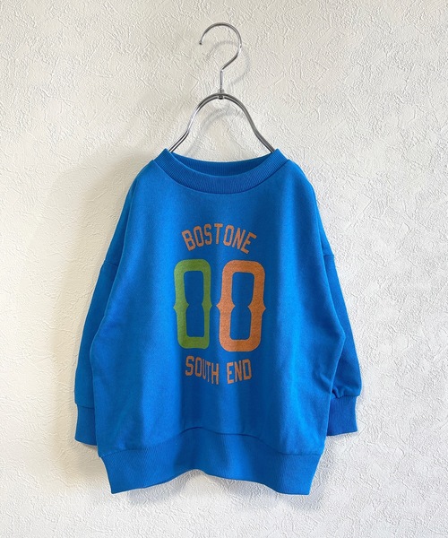 Life Support Products（ライフサポートプロダクツ）の「ロゴプリント裏毛ワイドトレーナー (80～150cm）（スウェット・キッズ・ブラック/ホワイト/ベージュ/グリーン/レッド/パープル/チャコール/マスタード/ブルー・80/90/95/100/110/120/130/140/150）」の6枚目の写真