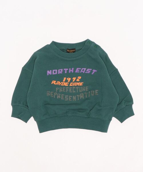 Life Support Products（ライフサポートプロダクツ）の「ロゴプリント裏毛ワイドトレーナー (80～150cm）（スウェット・キッズ・ブラック/ホワイト/ベージュ/グリーン/レッド/パープル/チャコール/マスタード/ブルー・80/90/95/100/110/120/130/140/150）」の11枚目の写真