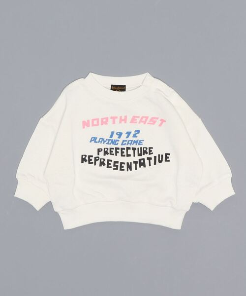 Life Support Products（ライフサポートプロダクツ）の「ロゴプリント裏毛ワイドトレーナー (80～150cm）（スウェット・キッズ・ブラック/ホワイト/ベージュ/グリーン/レッド/パープル/チャコール/マスタード/ブルー・80/90/95/100/110/120/130/140/150）」の15枚目の写真