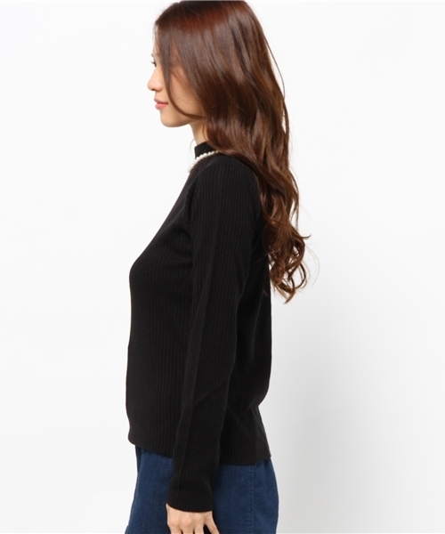 natural couture(ナチュラルクチュール)の「【natural couture NICE CLAUP】リブハイネックパールプルオーバーニット(ニット/セーター・レディース・オフホワイト/ボルドー/グリーン/ブラック/その他12/その他・FREE)」の8枚目の写真