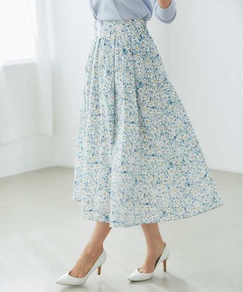 &. NOSTALGIA（アンドドットノスタルジア）の「スプリングフラワープリントスカート（スカート・レディース・ホワイト系その他/パープル系その他・FREE）」の2枚目の写真