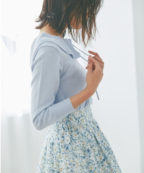 &. NOSTALGIA（アンドドットノスタルジア）の「スプリングフラワープリントスカート（スカート・レディース・ホワイト系その他/パープル系その他・FREE）」の9枚目の写真