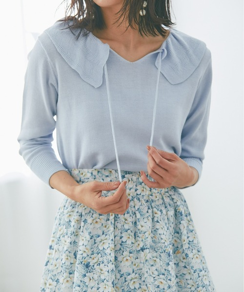 &. NOSTALGIA（アンドドットノスタルジア）の「スプリングフラワープリントスカート（スカート・レディース・ホワイト系その他/パープル系その他・FREE）」の8枚目の写真