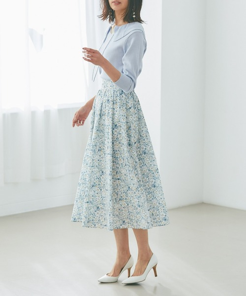 &. NOSTALGIA（アンドドットノスタルジア）の「スプリングフラワープリントスカート（スカート・レディース・ホワイト系その他/パープル系その他・FREE）」の5枚目の写真