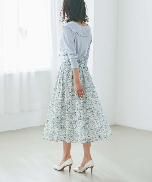 &. NOSTALGIA（アンドドットノスタルジア）の「スプリングフラワープリントスカート（スカート・レディース・ホワイト系その他/パープル系その他・FREE）」の7枚目の写真