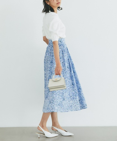 &. NOSTALGIA（アンドドットノスタルジア）の「スプリングフラワープリントスカート（スカート・レディース・ホワイト系その他/パープル系その他・FREE）」の14枚目の写真