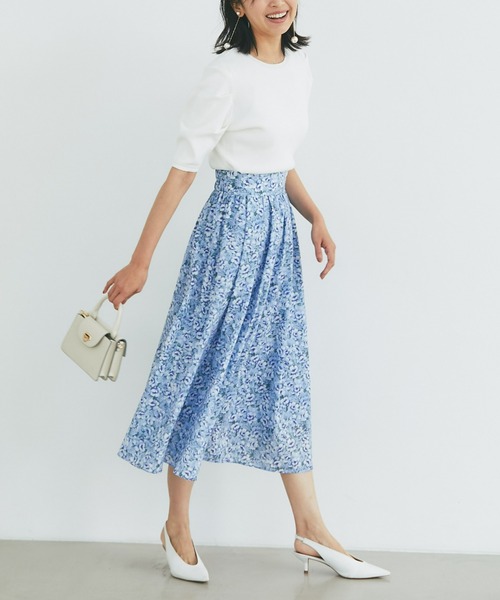 &. NOSTALGIA（アンドドットノスタルジア）の「スプリングフラワープリントスカート（スカート・レディース・ホワイト系その他/パープル系その他・FREE）」の15枚目の写真