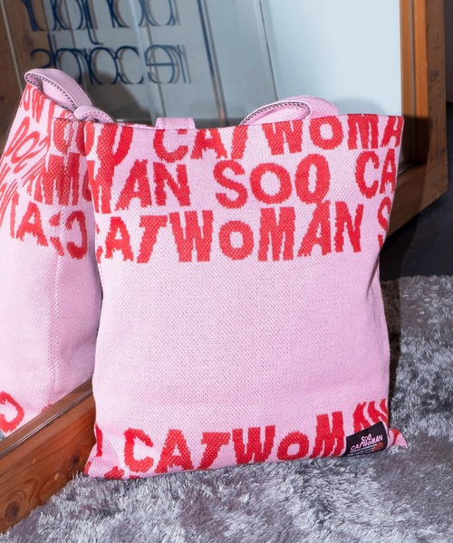 Bonjour Girl（ボンジュールガール）の「【編み物☆堀ノ内】Soo Catwoman Knit Tote Bag（トートバッグ・レディース・ピンク・FREE）」の4枚目の写真