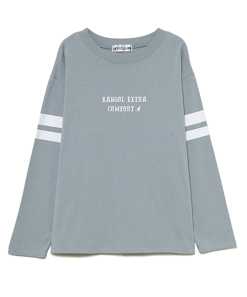KANGOL EXTRA COMFORT(カンゴールエクストラコンフォート)の「【KANGOL EXTRA COMFORT(カンゴール エクストラコンフォート)】配色袖ラインロゴプリント クルーネックロンT(Tシャツ/カットソー・レディース・ベージュ/ネイビー/ブルーグレー/モカ・LL/M/L)」の13枚目の写真