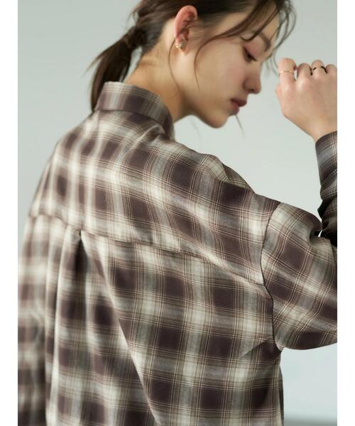 earth music&ecology(アースミュージックアンドエコロジー)の「オンブレーチェックシャツチュニック*(Tシャツ/カットソー・レディース・ホワイト系その他7/ブラウン系その他4・FREE)」の20枚目の写真