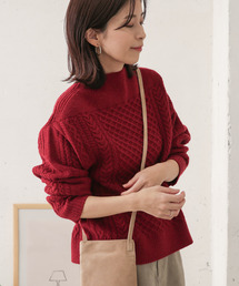 URBAN RESEARCH DOORS | アラン柄切替ニットプルオーバー(ニット/セーター)