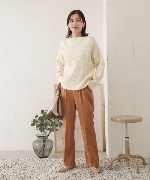 URBAN RESEARCH DOORS（アーバンリサーチドアーズ）の「アラン柄切替ニットプルオーバー（ニット/セーター・レディース・ネイビー/レッド/アイボリー・ONE）」の14枚目の写真