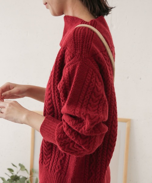 URBAN RESEARCH DOORS（アーバンリサーチドアーズ）の「アラン柄切替ニットプルオーバー（ニット/セーター・レディース・ネイビー/レッド/アイボリー・ONE）」の20枚目の写真