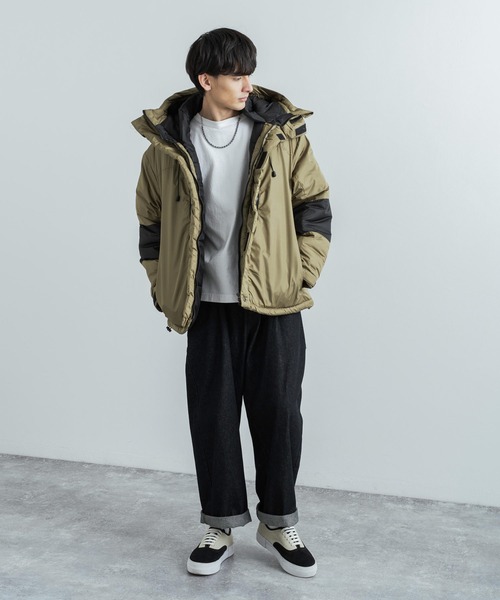 Rocky Monroe（ロッキーモンロー）の「オーバーサイズ 中綿フード付き2トーンカラー切り替えマウンテンパーカー（マウンテンパーカー・メンズ・ブラック/ベージュ/ネイビー/チャコールグレー/オリーブ・L/S/XL/M）」の20枚目の写真