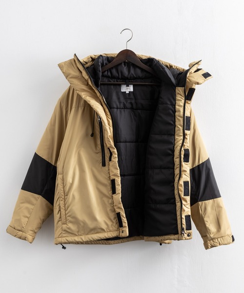 Rocky Monroe（ロッキーモンロー）の「オーバーサイズ 中綿フード付き2トーンカラー切り替えマウンテンパーカー（マウンテンパーカー・メンズ・ブラック/ベージュ/ネイビー/チャコールグレー/オリーブ・L/S/XL/M）」の16枚目の写真