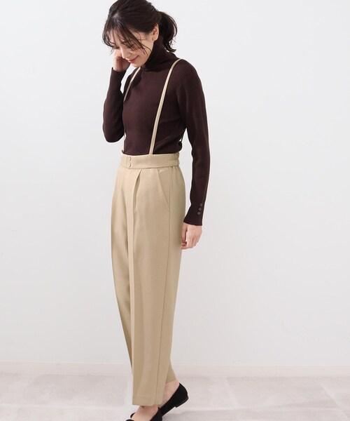 DRESKIP(ドレスキップ)の「◆洗えるイージーケア サス付きセミワイドパンツ(その他パンツ・レディース・ブラック/ベージュ/レモンイエロー・02/03/04)」の2枚目の写真