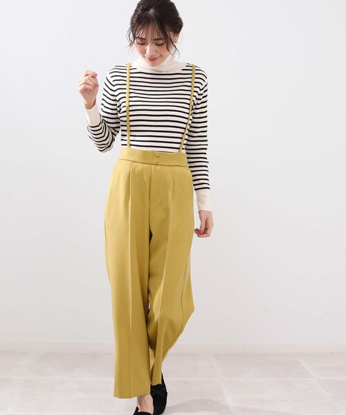 DRESKIP(ドレスキップ)の「◆洗えるイージーケア サス付きセミワイドパンツ(その他パンツ・レディース・ブラック/ベージュ/レモンイエロー・02/03/04)」の3枚目の写真
