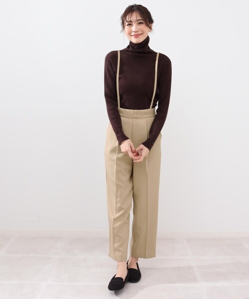 DRESKIP(ドレスキップ)の「◆洗えるイージーケア サス付きセミワイドパンツ(その他パンツ・レディース・ブラック/ベージュ/レモンイエロー・02/03/04)」の4枚目の写真