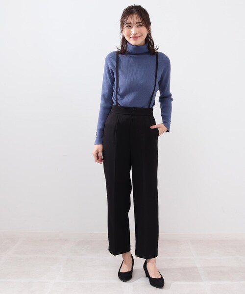 DRESKIP(ドレスキップ)の「◆洗えるイージーケア サス付きセミワイドパンツ(その他パンツ・レディース・ブラック/ベージュ/レモンイエロー・02/03/04)」の5枚目の写真