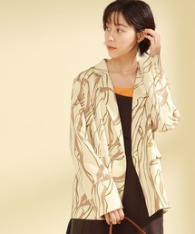 Ray BEAMS | Ray BEAMS / プリント 2ボタン ダブル ジャケット(テーラードジャケット)