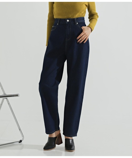 Settimissimo(セッティミッシモ)の「ハイウエストテーパードデニムパンツ(デニムパンツ・レディース・インディゴブルー/ブルー・S)」の2枚目の写真