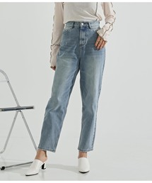 ハイウエストテーパードデニムパンツ