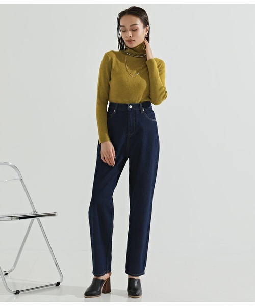 Settimissimo(セッティミッシモ)の「ハイウエストテーパードデニムパンツ(デニムパンツ・レディース・インディゴブルー/ブルー・S)」の7枚目の写真