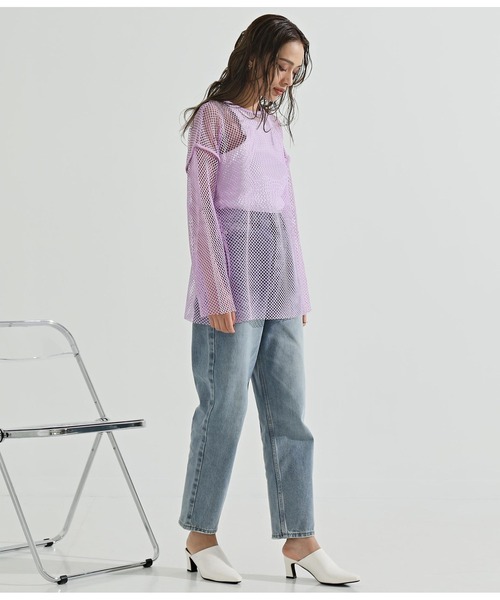 Settimissimo(セッティミッシモ)の「ハイウエストテーパードデニムパンツ(デニムパンツ・レディース・インディゴブルー/ブルー・S)」の3枚目の写真