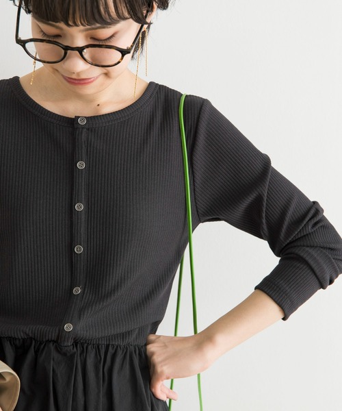 URBAN RESEARCH（アーバンリサーチ）の「ティアードスカートドッキングワンピース（ワンピース・レディース・ブラック/グリーン系その他・36/38）」の16枚目の写真